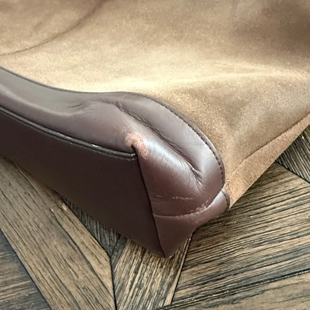Coach Dark Brown Suede Messenger Bag